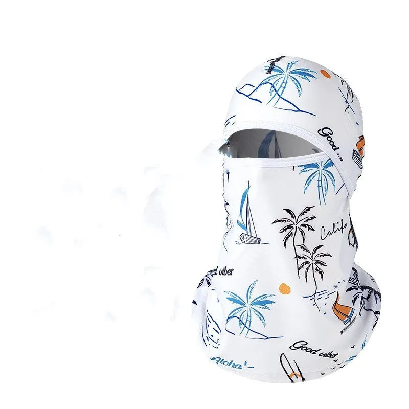 Cotton motorcycle head cover in street-style dome cap design with matching gloves