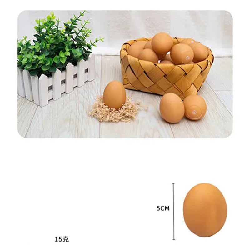 Egg-shaped dog squeaky toy for dental cleaning with sound mechanism