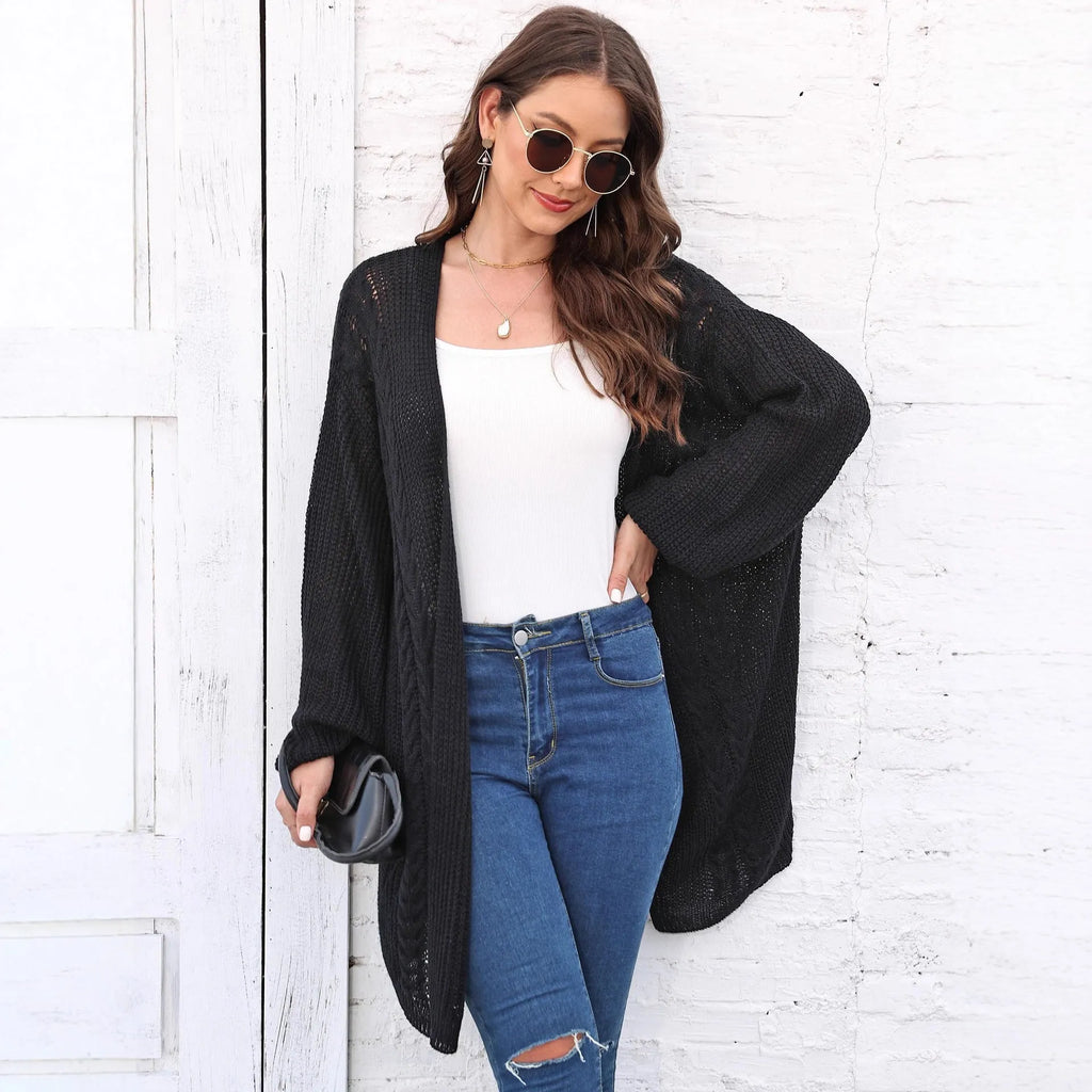 Women's loose acrylic sweater coat in free size with European and American casual style
