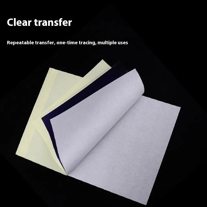 A4 tattoo transfer paper pack with quadruple-copy sheets and transfer paste gel for stencil creation