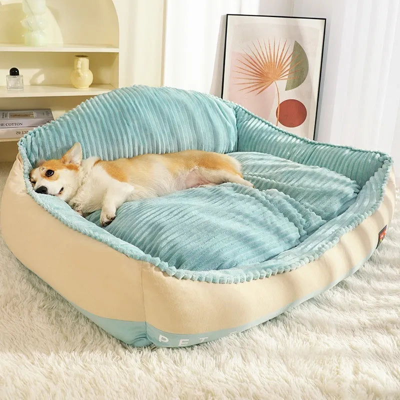 Morandi colour matching winter warm removable and washable lazy sofa dog mat cat bed kennel