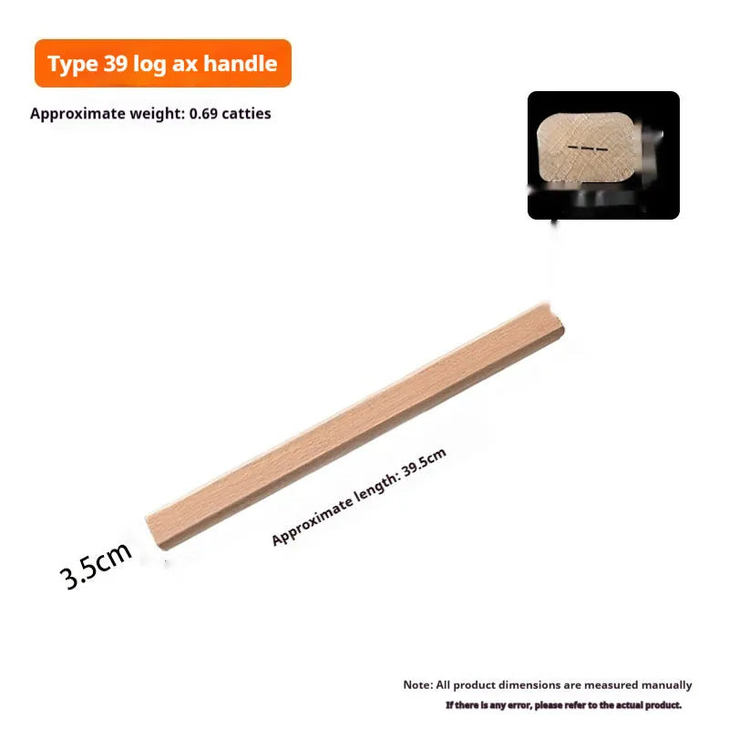 Locust wood square axe handle for replacement, shown in various lengths for wood chopping tools.
