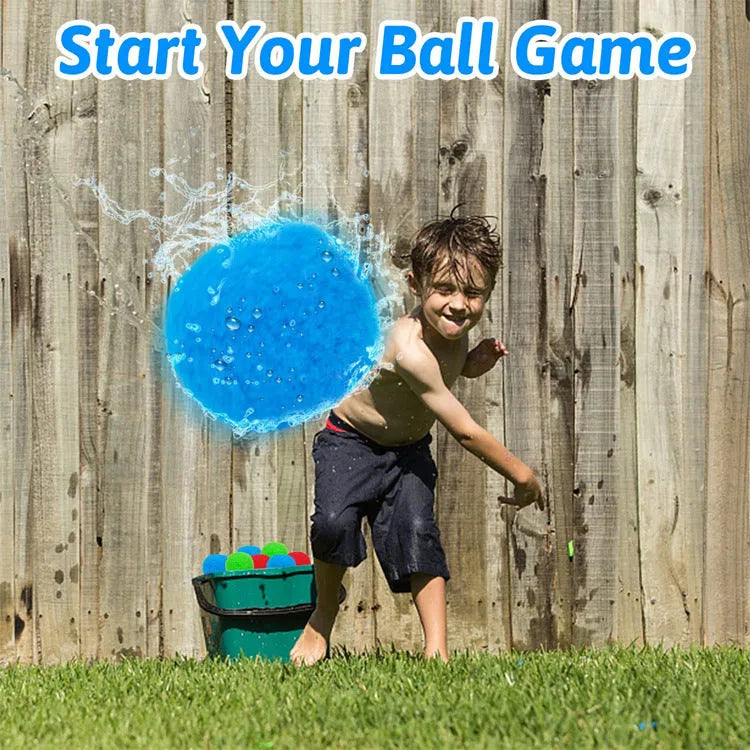 Set of ten colourful 5cm polypropylene water polo balls for outdoor pool play