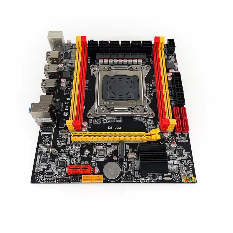 X79-VG2 desktop motherboard showing LGA 2011 socket, DDR3 slots, and expansion interfaces