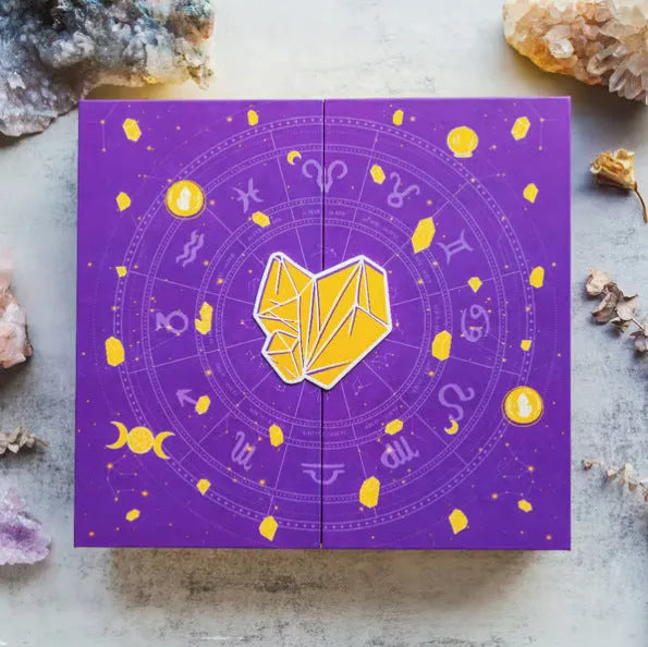 Paper Halloween countdown gift box measuring 33.5cm by 30.5cm with crystal design