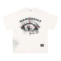 Black and white pure cotton t-shirt with retro hip hop gothic letter print for teenagers.