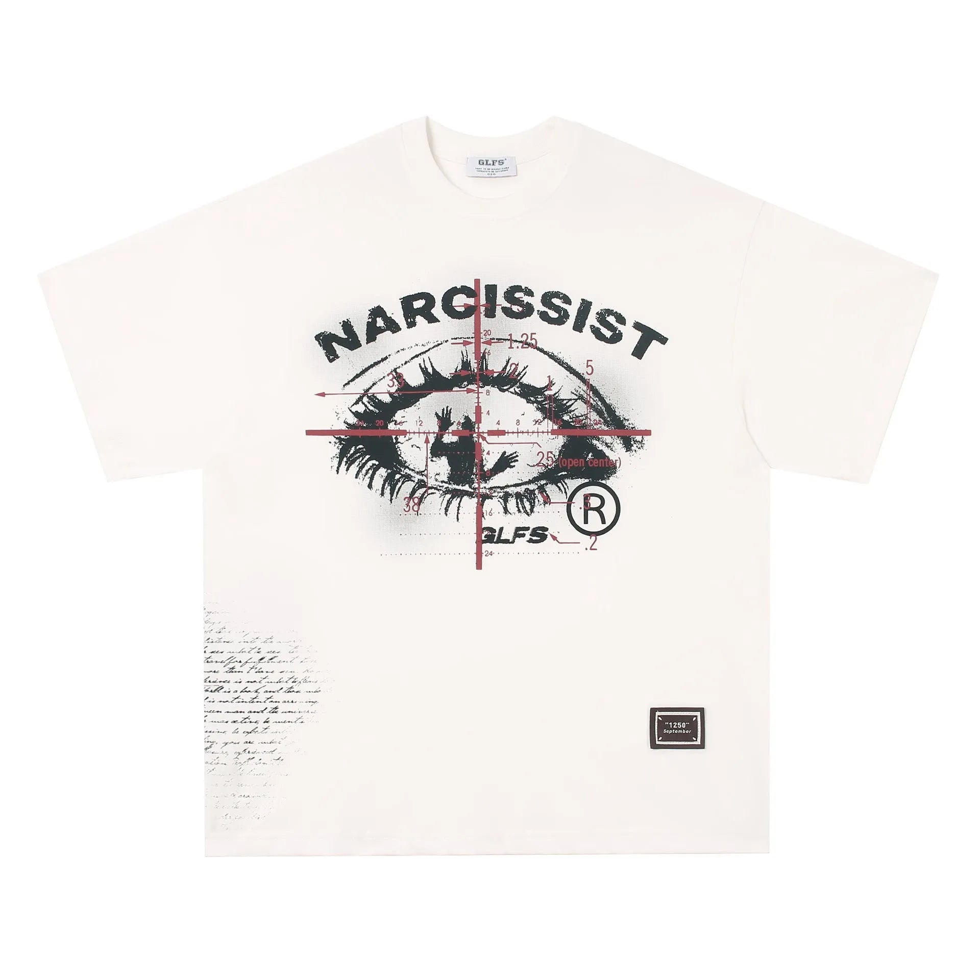 Black and white pure cotton t-shirt with retro hip hop gothic letter print for teenagers.