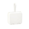 Handbag back clip power bank in blue showing USB-A and Type-C ports and integrated phone stand function.