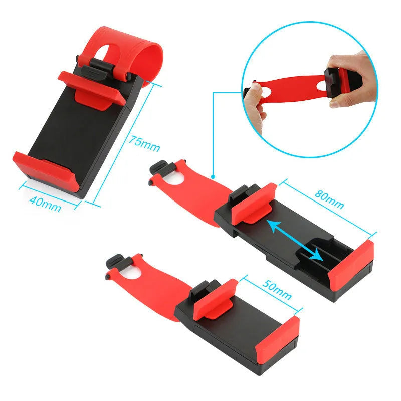 Universal car steering wheel clip mount phone holder for GPS navigation