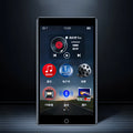 Black Ruizu H1 MP3 MP4 player with 4-inch touch screen displaying media interface