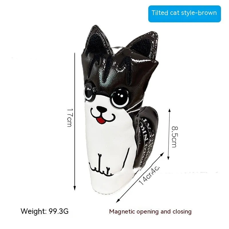 Golf straight bar putter sleeve in various novelty designs with PU waterproof exterior