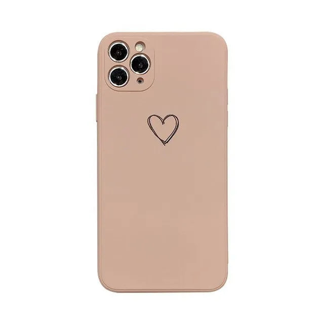 Solid colour silicone TPU phone case for Apple iPhone on a plain background.