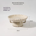 Black and white striped synthetic resin fruit plate ornament for retro home decor displays