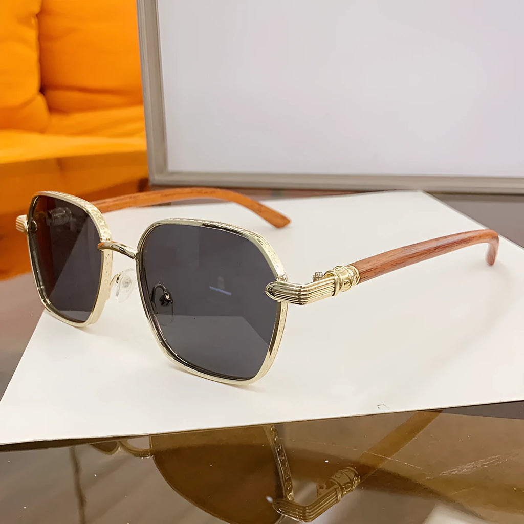 Gold alloy frame frameless trim fashion glasses with personality style design