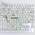 Full set of PBT key caps for mechanical keyboards with colourful cat and puppy sublimation designs.