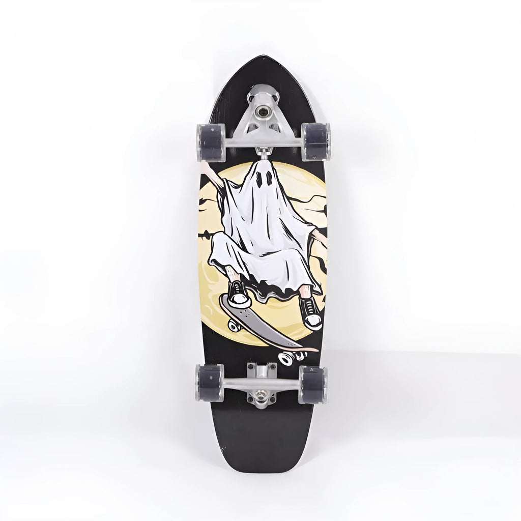 White 31-inch wooden street scooter with maple deck for adult urban riding.
