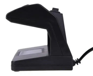 EU Plug 4W UV Light Money Detector Checker in black, size 183 x 82 x 90mm, with ON/OFF switch and EU plug.