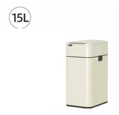 Square inductive sensor bin with automatic lid and deodorant system in stainless steel finish