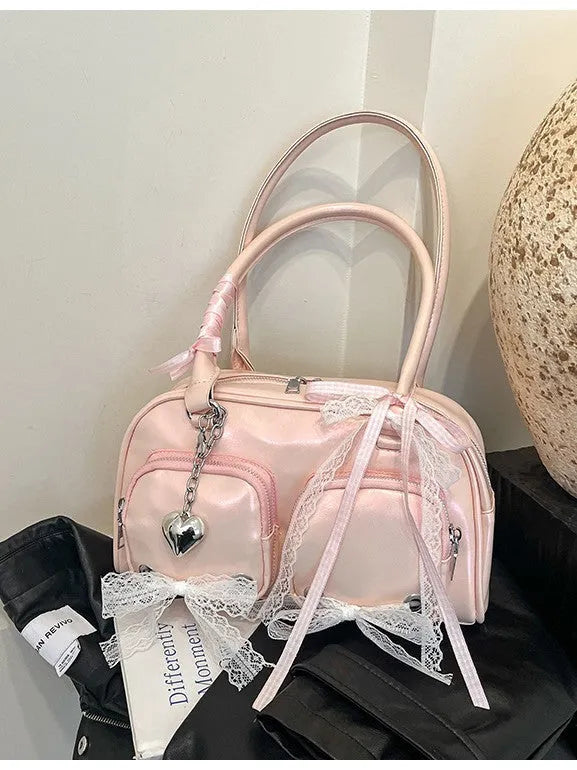 Women's beige PU leather casual shoulder bag with double straps and phone compartment
