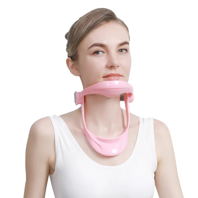 White PP plastic neck brace for shoulder and cervical spine support.