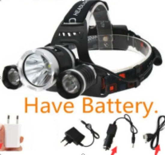 CREE XM-L T6 rechargeable aluminium headlamp with adjustable strap and Hawkeye lens