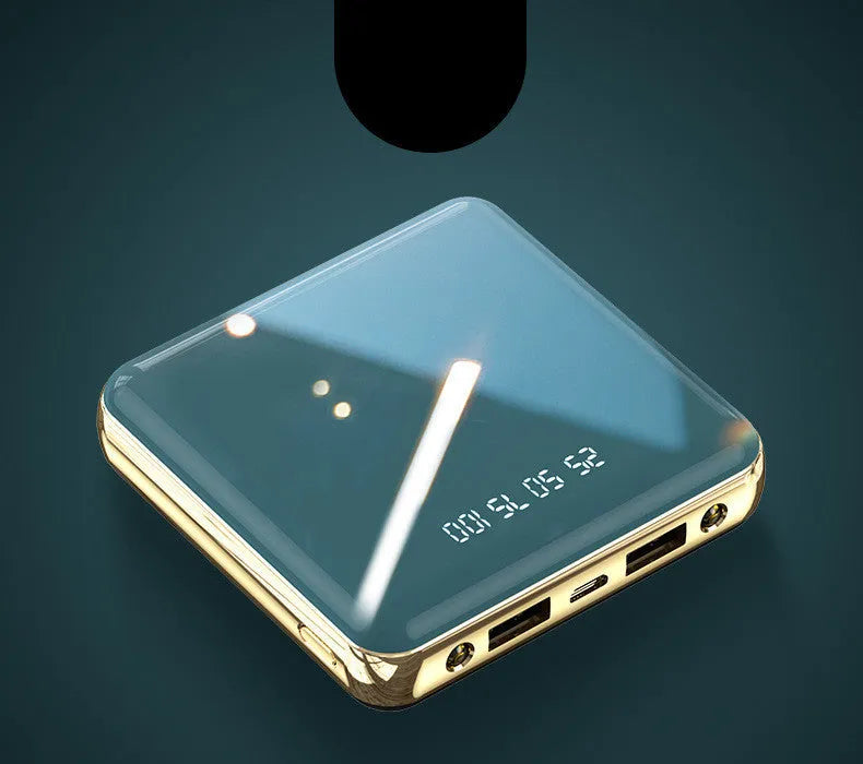 Square mini power bank 20000mAh with aluminium shell and multi-port output in blue, green, grey, or red