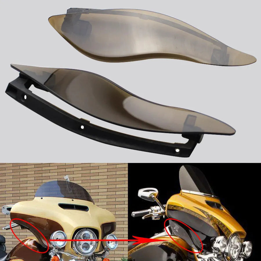 Harley Davidson three-wheel gliding motorcycle windshield side wing kit in ABS plastic