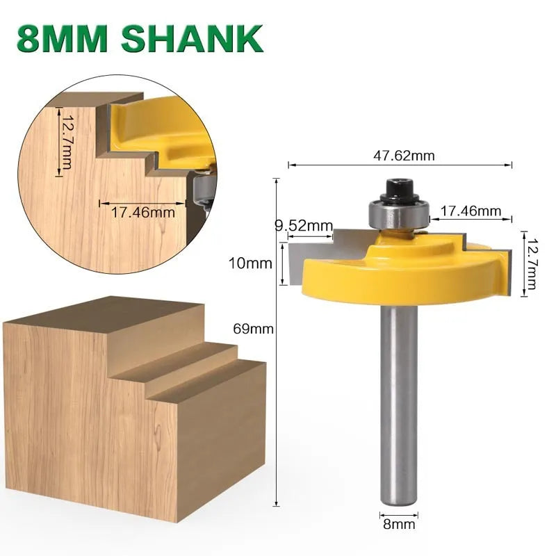 Woodworking step knife cutter for doors and windows with carbide tip and eight handle options.