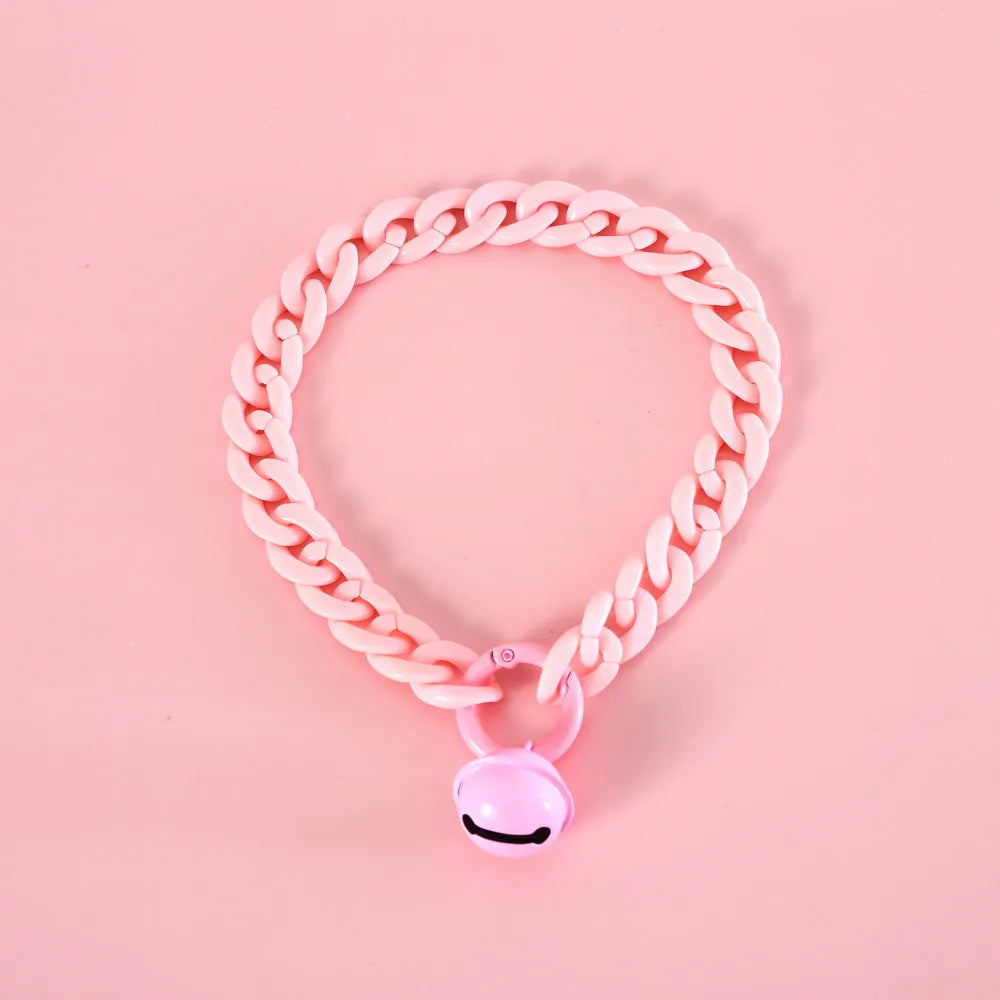 Macaron colour plastic pet collar for cats dogs rabbits with S and M size options