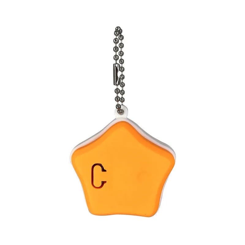 Blue and orange rechargeable silicone pendant light for dog and cat night-time safety.