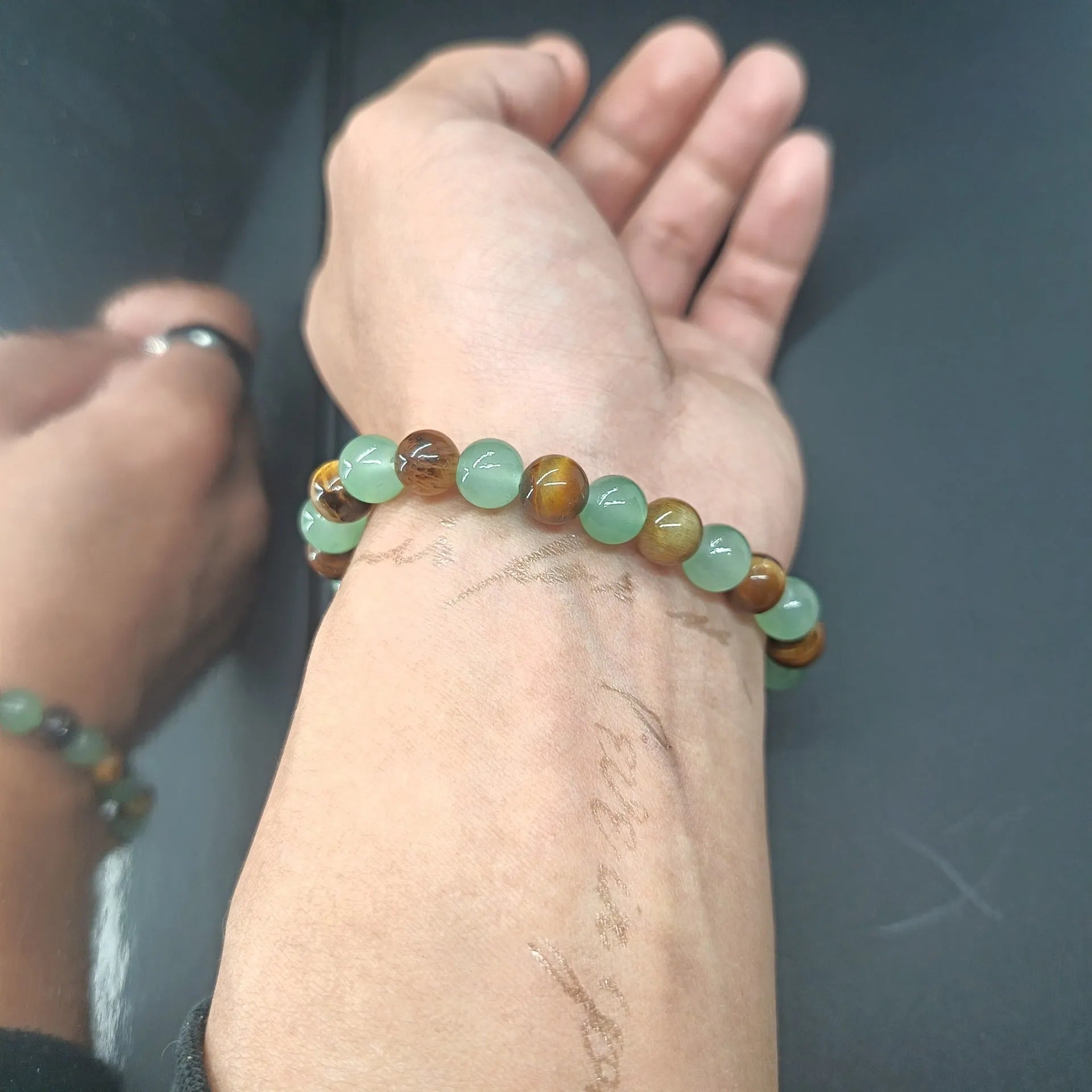 Fashion universal tiger eye bracelet unisex glass crystal geometric shape casual jewellery