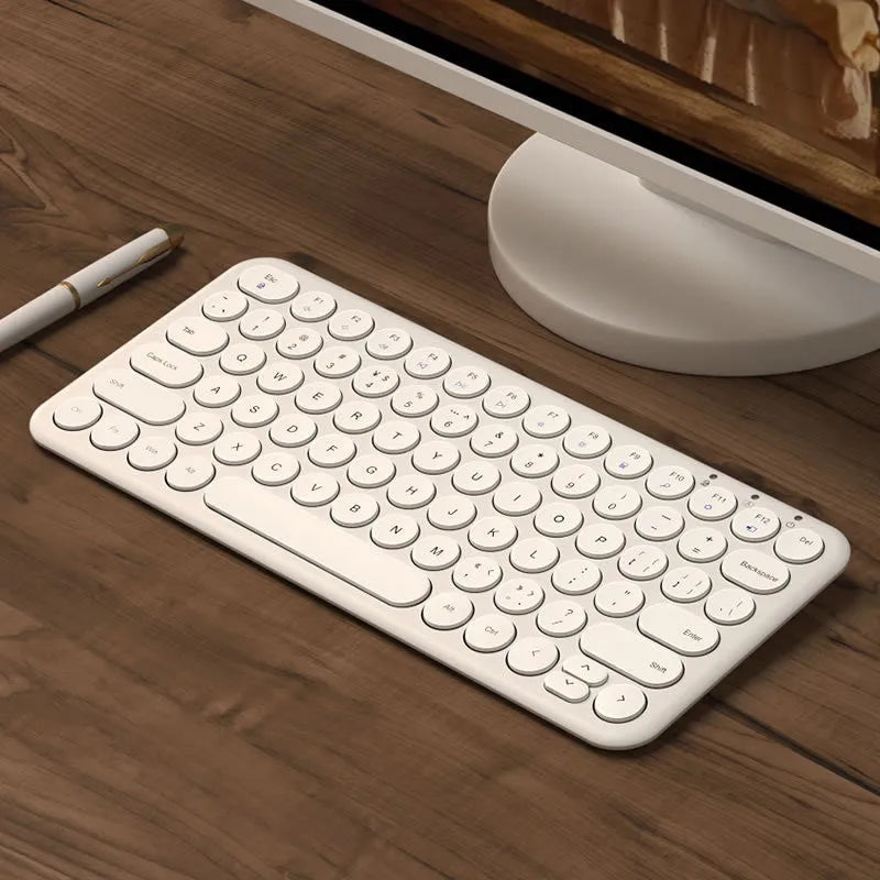 Mute ultra-thin wireless keyboard and mouse set in white, black, or pink keypad colours
