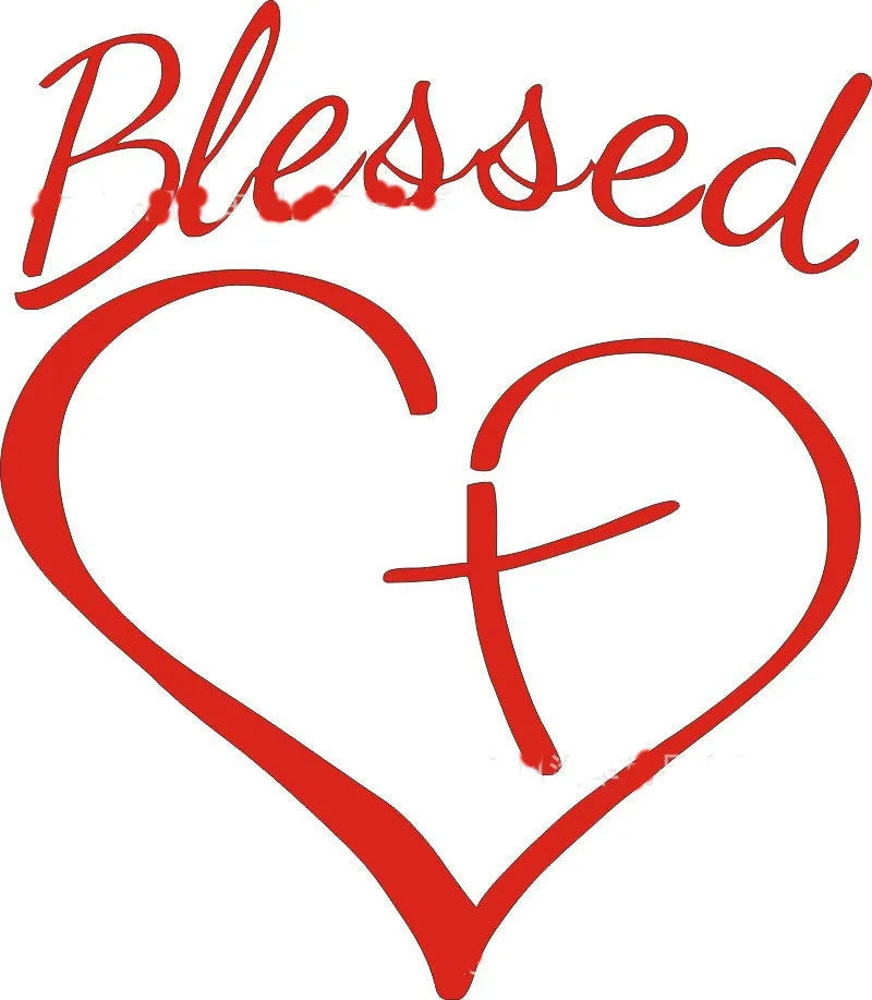 Faith Hope Love heart-shaped letter sticker in red colour showing dimensions