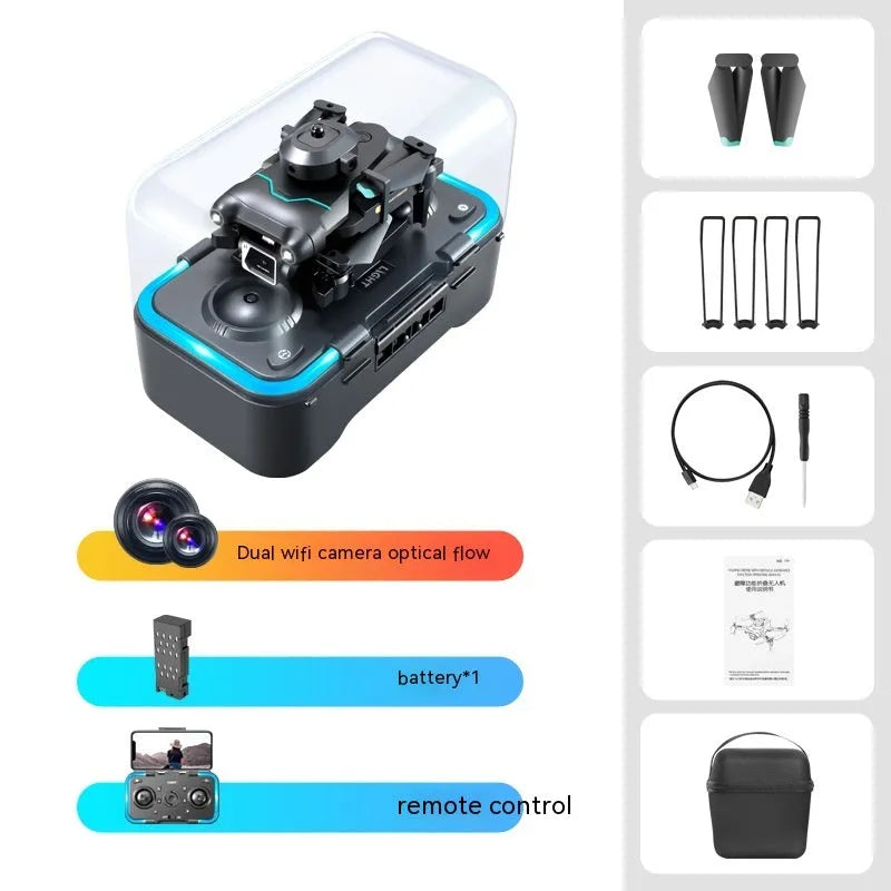 S96-black four-axis aerial photography drone with dual cameras and obstacle avoidance system