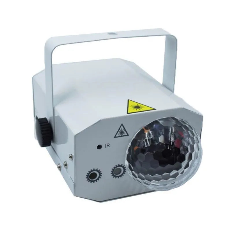 LED laser magic fan stage lighting equipment with dual laser projection and RGB illumination