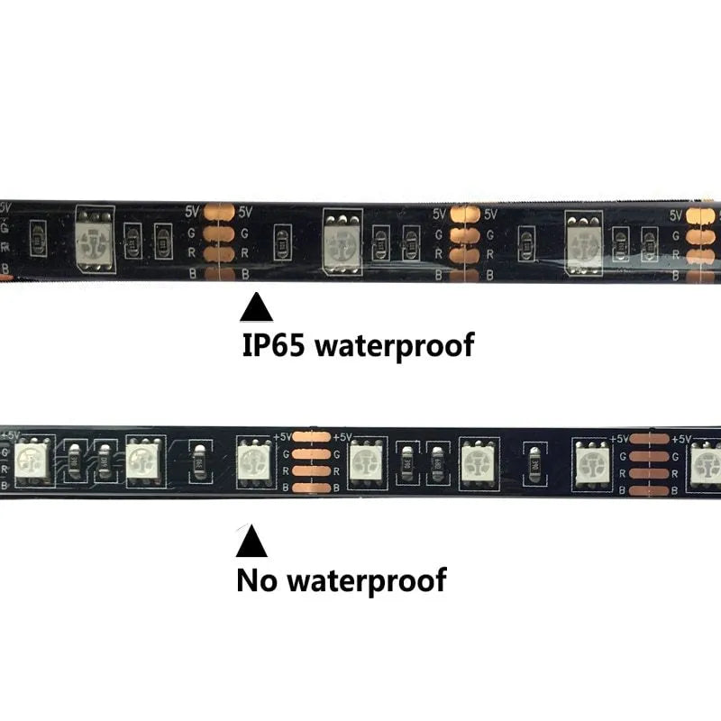 A 1-metre long white USB LED light strip with SMD5050 LEDs and a 50cm USB power cable.