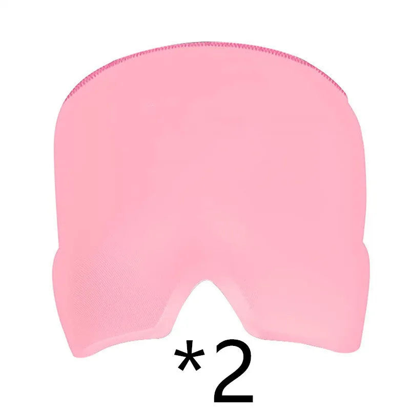 Black elastic cloth gel eye mask for headache relief with adjustable headband