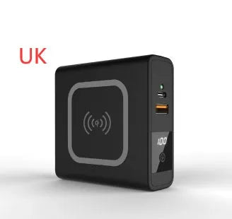Super QI wireless charging power bank PD20W 10000mAh with travel adapter in black or white