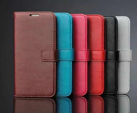 Genuine leather phone case for Samsung, protective shell, Black colour, no rope design