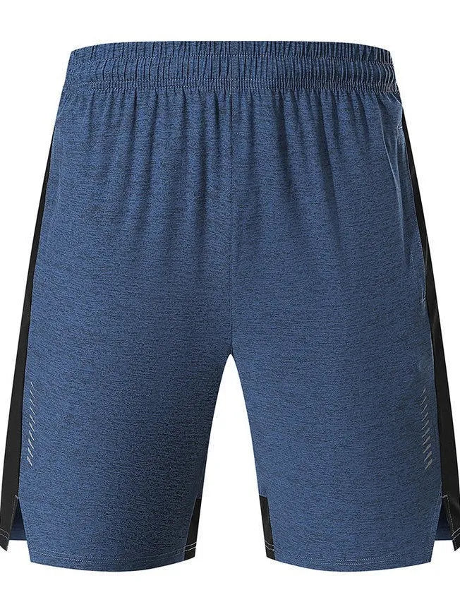 Men's forest green five-point single layer spandex casual shorts on a mid-waist