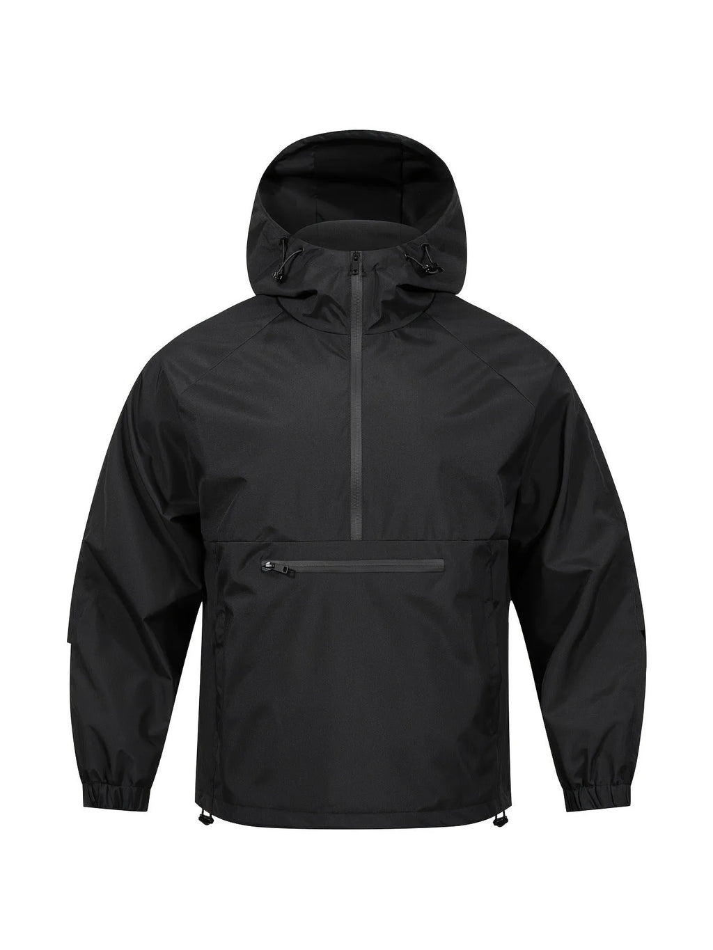 Men's Korean-style loose half-zip hooded jacket in corduroy fabric with rabbit fur composition