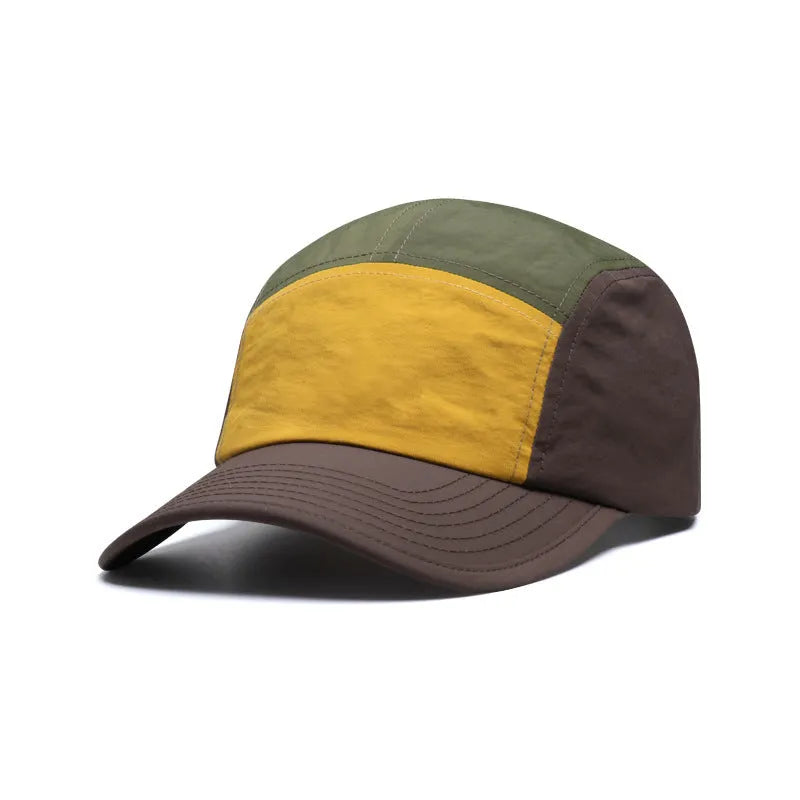 Men's quick-drying baseball cap with curved brim in khaki, army green, orange, or yellow colour options