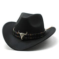 Western cowboy hat with a bell crown in polyester, shown in one of 14 available colours including army green and wine red.