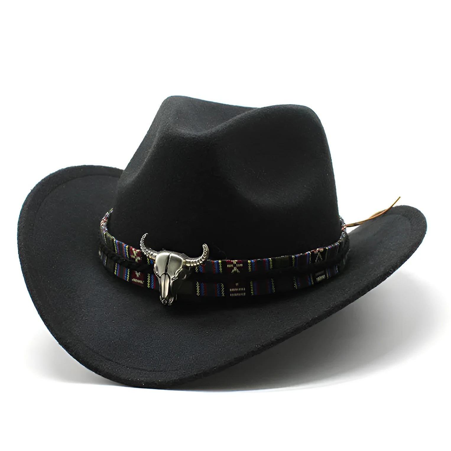 Western cowboy hat with a bell crown in polyester, shown in one of 14 available colours including army green and wine red.