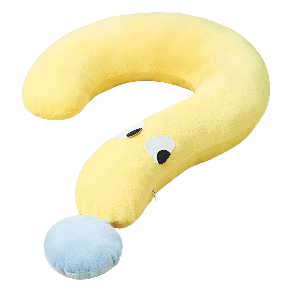 Blue or yellow rectangular pet sleeping pillow measuring 62cm by 39cm on a floor.
