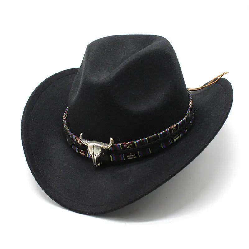 Western cowboy hat with a bell crown in polyester, shown in one of 14 available colours including army green and wine red.