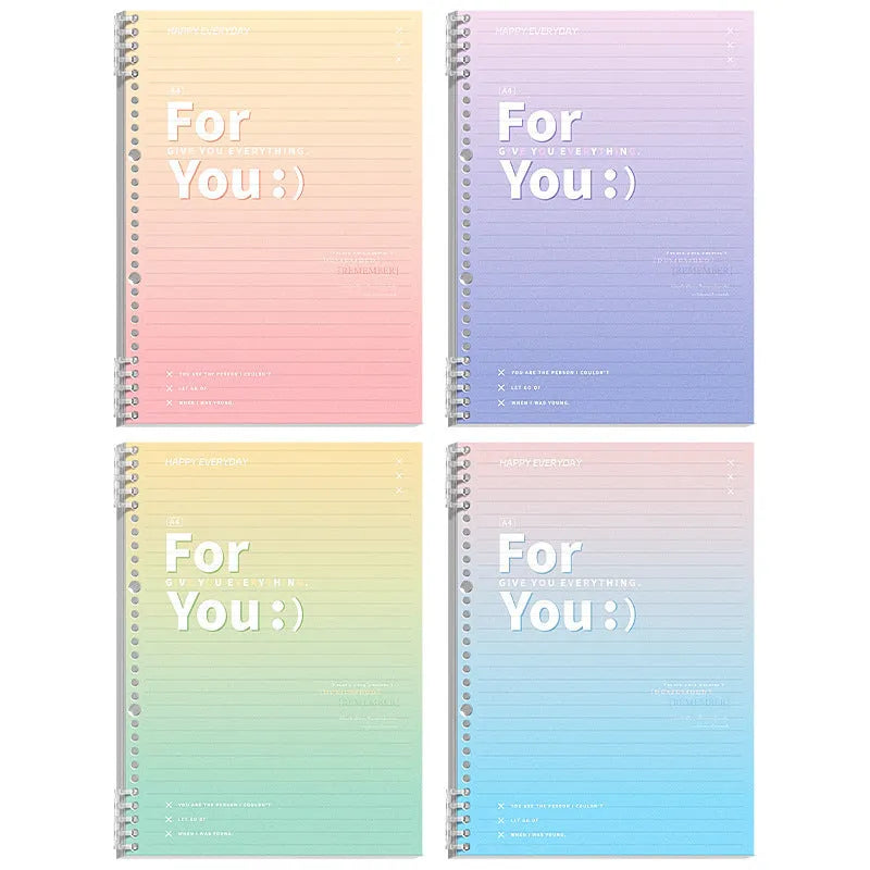 Removable coil gradient notepad with PP cover in multiple colour options