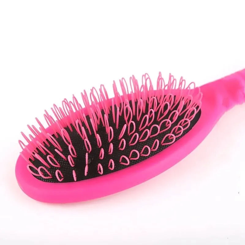 Black or pink plastic hair extension comb with ring teeth, 22cm length