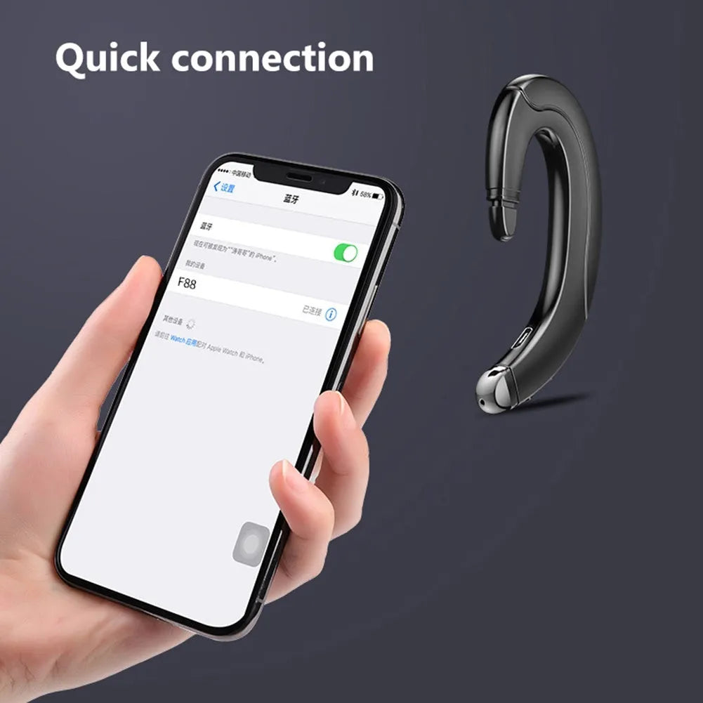 Single ear mounted Bluetooth earphone for hands-free driving in black, blue or red