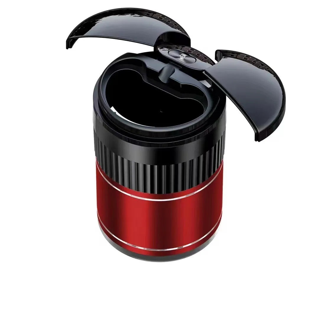 Automatic car smart ashtray with metal construction and touch controls
